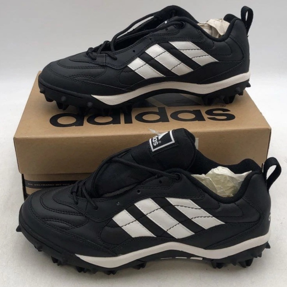mens Adidas Football Cleats Corner Blitz Black and White Shoes